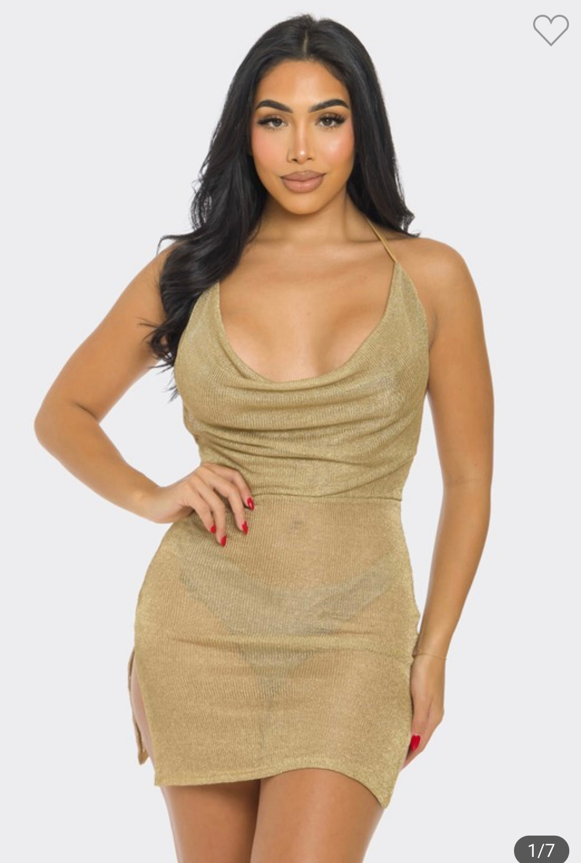 Leah Mesh Mini dress (gold)